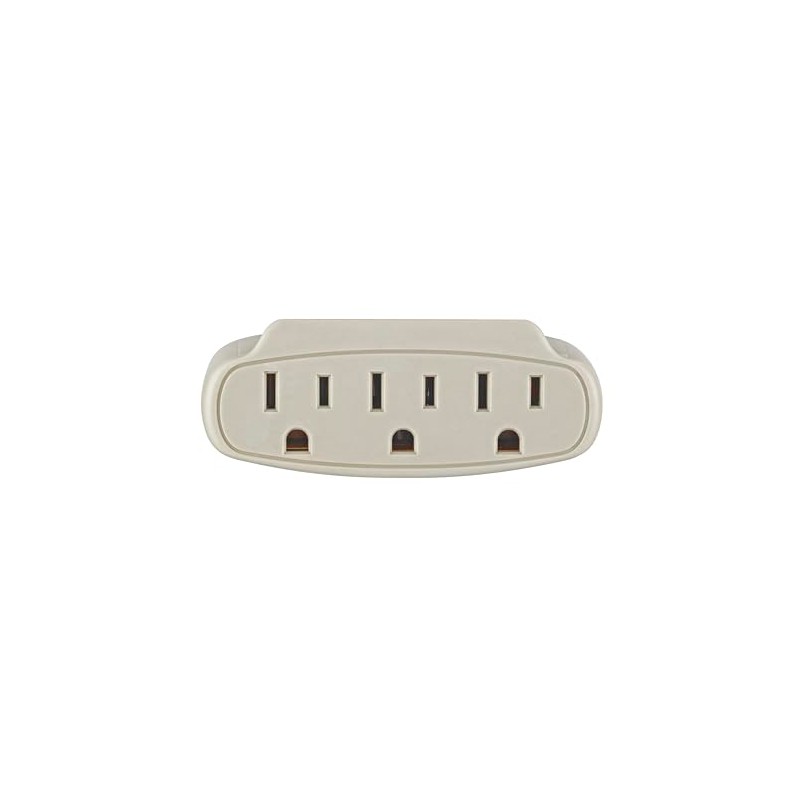 Leviton Grounding Adapter, 125 V, 15 A, 3 Outlet, 1