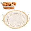 Stainless Steel Fruit Basket Double Handles Metal Mesh Drain Round