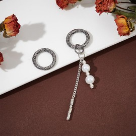 UNICRAFTALE Pack of 2 Spring Gate Rings Tibetan Style Antique Silver Stainless Steel Textured Snap Clasps 22 mm O Ring Carabiner Hook Key Ring Buckle for Bags Purses Shoulder Straps