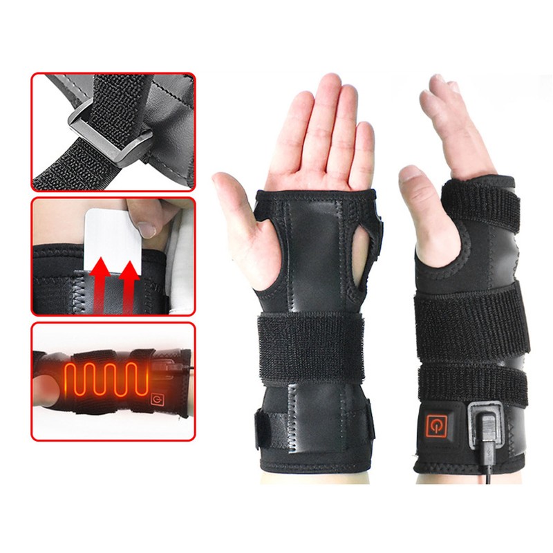 Heated Wrist Brace 3 Gear Hot Compress Adjustable Universal Wrist