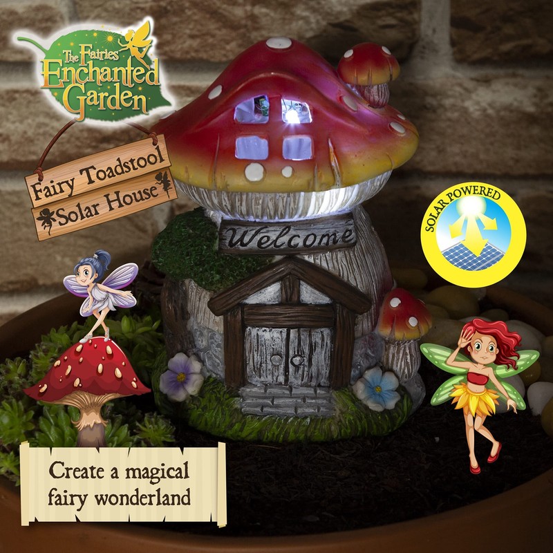VFM - Toadstool Solar House, Fairy Garden Ornament