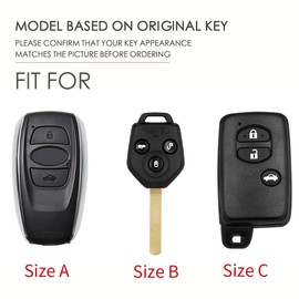 ontto Leather Car Key Fob Cover Keyring fit for Subaru Foreste XV Toyota Land Cruiser Prado 150 Camry Prius Crown Keyless Key Case keychain Smart key Shell key Holder Protector accessories Black C
