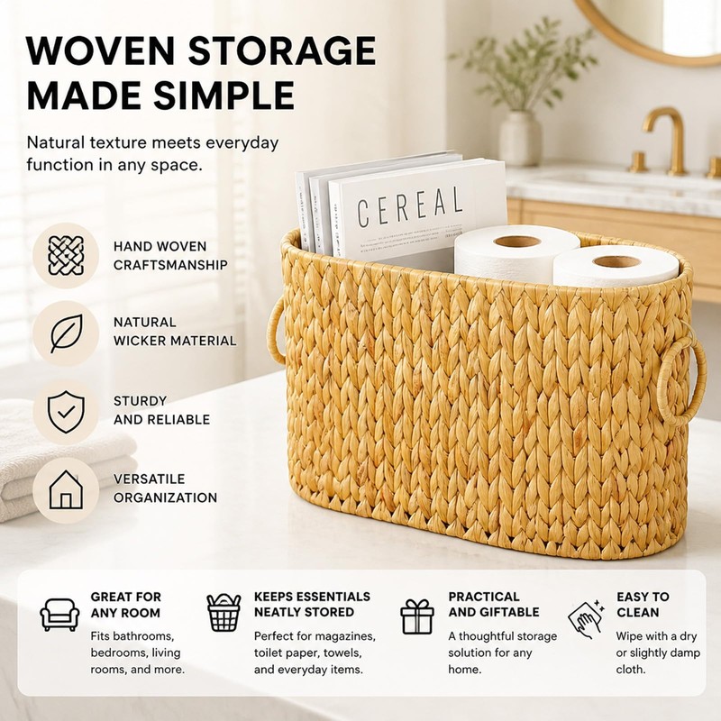 Bathroom Storage Set - Toilet Paper Storage Basket - Aluminum