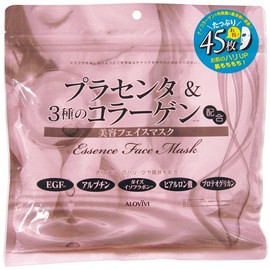 ALOVIVI Tokyo Aloe Corporation Facemask, Placenta and Collagen, 45 Count