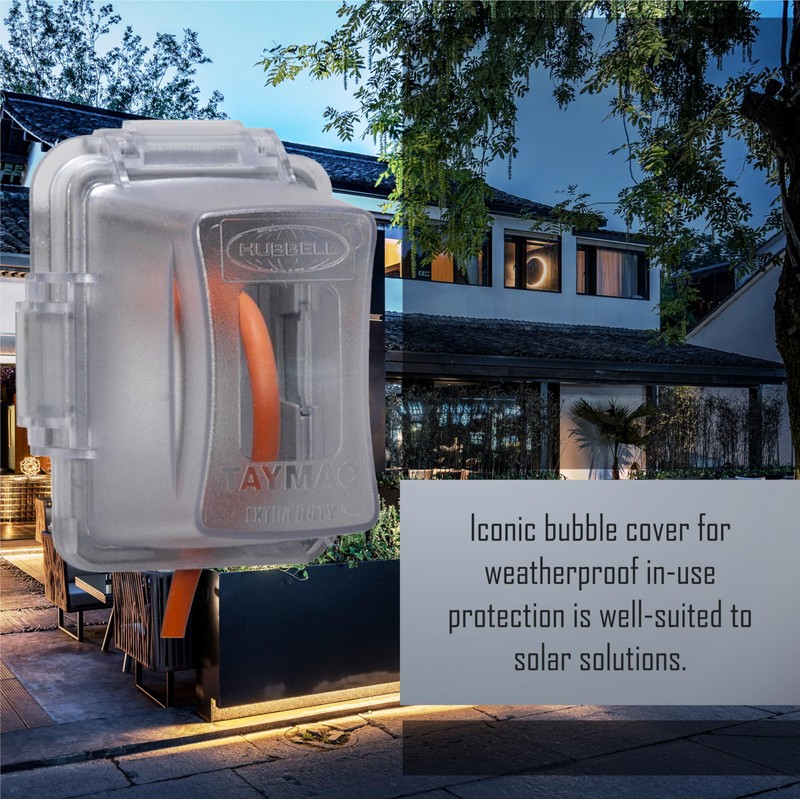 TayMac MM720C Bell 1-Gang Non-Metallic Weatherproof In-Use Deep Cover, Clear