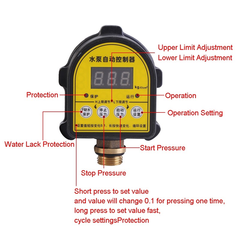 Household Automatic Digital Water Pump Pressure Controller Intelligent ON OFF