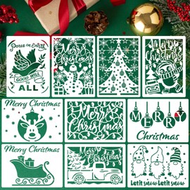 Christmas Stencils Reusable Christmas Stencil for Cards 7”x5” Gnome Snowman Nativity Holiday Drawing Templates for Painting on Wood Canvas Cards Journal Crafts