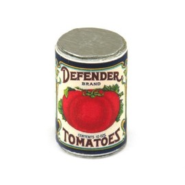 MyTinyWorld 2 x Dolls House Miniature Defender Tomato Can (1920s)