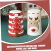 Mikinona Small Salt Pepper Shaker Set Ceramic Jar Seasoning Salt