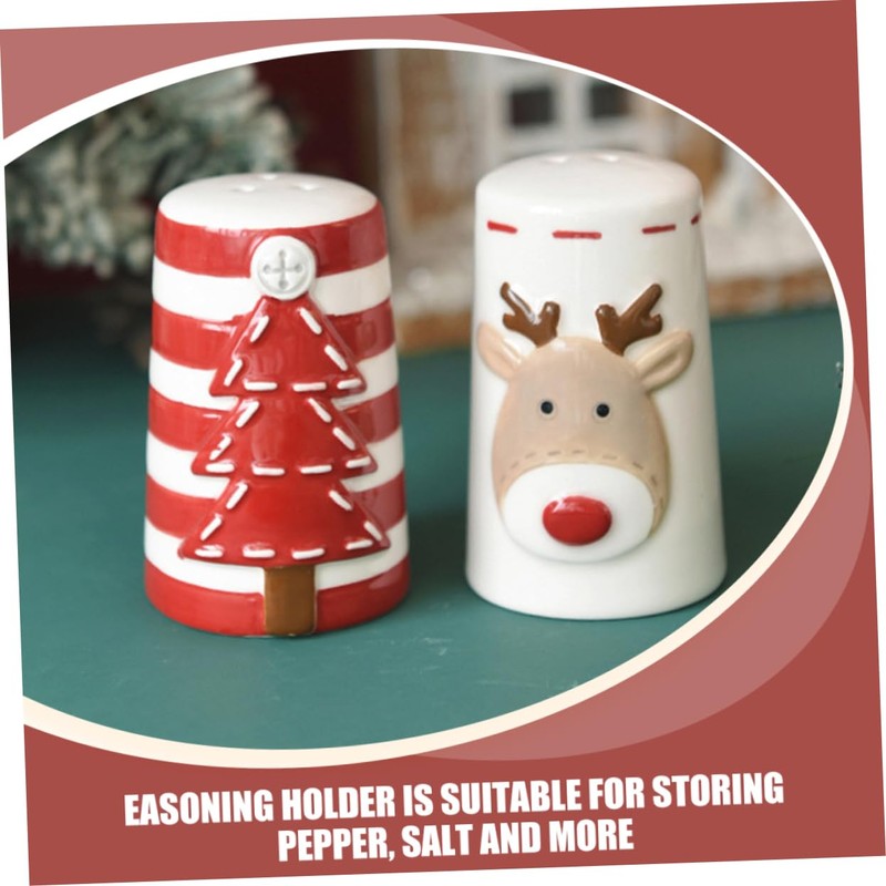 Mikinona Small Salt Pepper Shaker Set Ceramic Jar Seasoning Salt