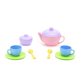 Green Toys Tea for Two - 10 Piece Pretend Play, Motor Skills, Language & Communication Kids Role Play Toy. No BPA, phthalates, PVC. Dishwasher Safe, Recycled Plastic, Made in USA.