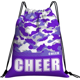 GIVOTIN Mochila con cordón impermeable para gimnasio, bolsa deportiva con cordón, Bolsas con cordón Cheer Purple, Mochilas con cordón Cheer