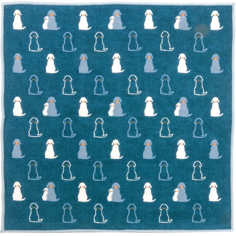 Wataol Semi Wash (Towel Handkerchief), Sitting Dog, Gray