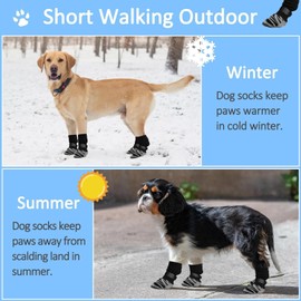 Calcetines Antideslizantes para Perros, Protector de Patas para Pavimento Frío / Caliente, Evitar Lamidos y Resbalones para Perros Medianos y Grandes (XS)