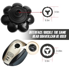 Men's Head Shaver for Bald Razor, Razor Head with 8 Shaving Heads, Replacement Blade, Beard Cutter for Head Shaver, Wet/Dry Razor, Bald Men (8D, Black)