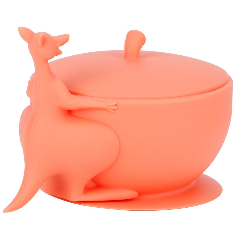 Cute Silicone Baby Feeding Bowl Spoon Set with Suction Base
