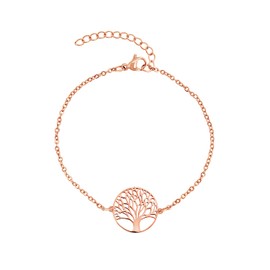 Nuoli® Tree of Life Bracelet Women's (15 + 5 cm Adjustable) Tree of Life Bracelet for Women and Girls, Stainless Steel, Stainless Steel