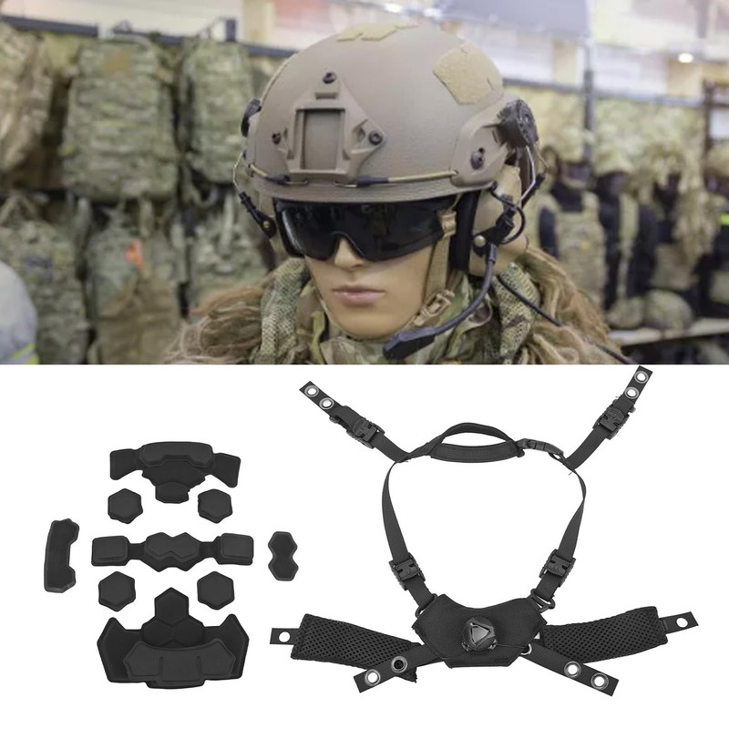 Correa de Barbilla para Casco y Almohadillas para Casco, Acolchado