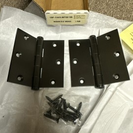 Merit Pair Merit 125P 3.5x3.5  Hinge Button Tip Medium Stat Bronze Hinges Brass 1 pair