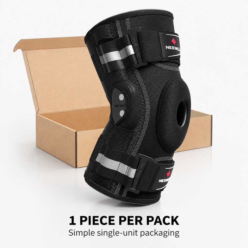 Hinged Knee Brace for Support – Adjustable Neoprene Design with