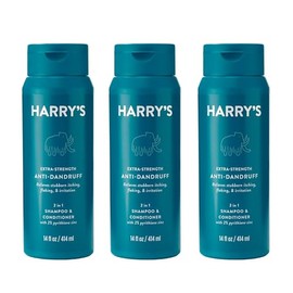 Harry's Extra Strength 2-in-1 Anti Dandruff Shampoo and Conditioner for Men, 2% Pyrithione Zinc, 14 fl oz, 3ct