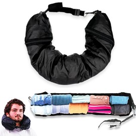 CALLYSONIC Befüllbares Nackenkissen, Reise-Nackenkissen (Kein Füllstoff), 80 * 18.5cm Reisekissen zum Füllen mit Kleidung, Reisekissen für Reisen mit dem Auto oder Flugzeug Gadgets U-Kissen