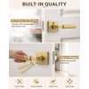 1 Pack Champagne Bronze Door Handle Square Doorknob with Lever