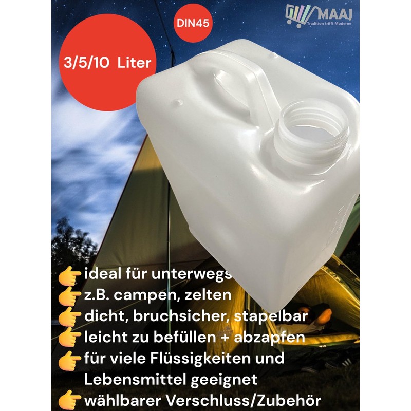 MAAJ Canister Empty Selectable Lid Whether 3 or 5 or