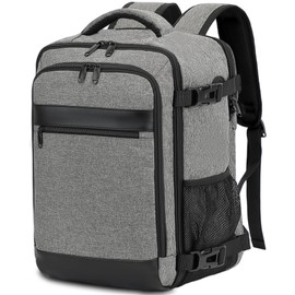 KLOSTAIN Hand Luggage Backpack for Ryanair Easyjet Hand Luggage Laptop Backpack Airplane Travel Backpack Bag for Men and Women, gray