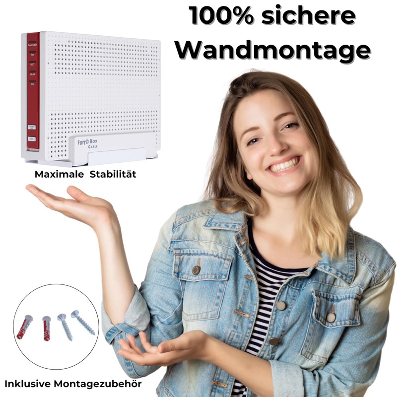 foto-kontor Wall Mount Compatible with AVM FRITZBox 6690/6591 Modem Sturdy