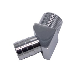 45 Degree Heater Hose Intake Manifold Fitting 1/2" NPT to 5/8" Barb Chrome Finish Compatible with 1/2" NPT Port Intake Manifold or Water Pump