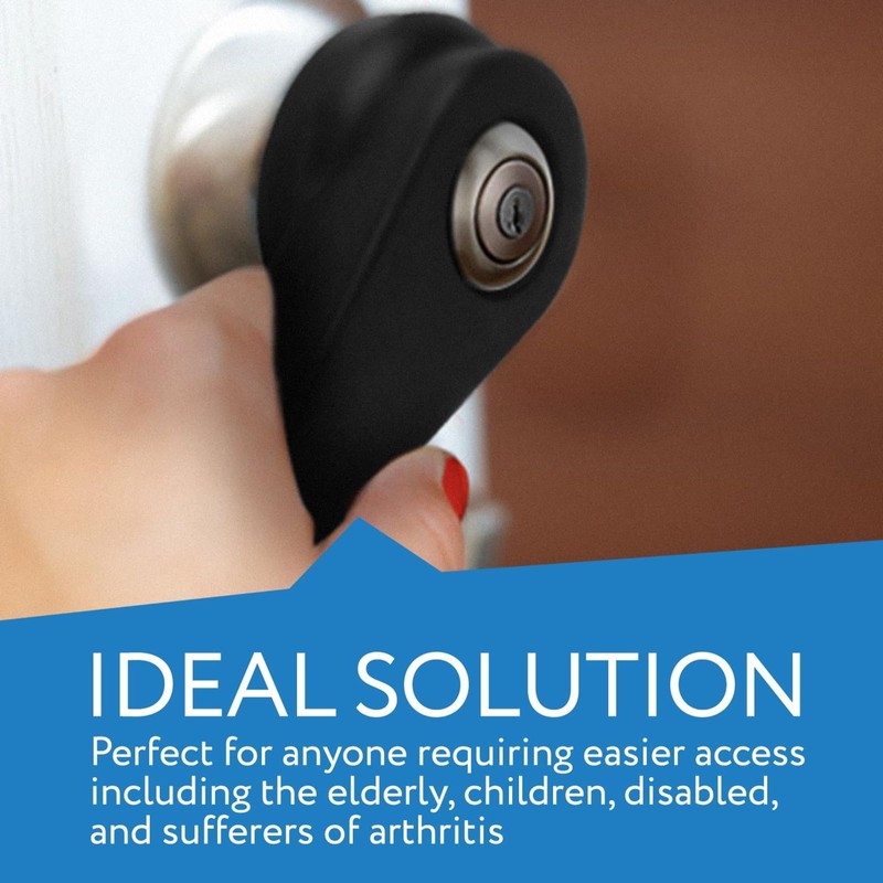 Impresa Door Knob Extension 2-Pack - Soft Black Rubber Compatible