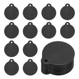 PATIKIL Metal Engraving Blank Tags, 15Pcs 1.3" Round Aluminum Stamping Blank Tags Round Metal DIY Tag with Hole for Engraving Jewelry Bracelet Necklace Craft Making, Black
