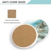 HAOCOO Round Drink Coasters With Holder (Set of 6), Absorbent
