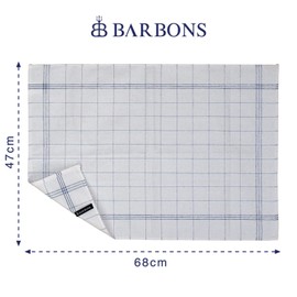 BARBONS Pack of 10 Cotton Tea Towels - 47 x 68 cm Oeko-Tex Certified Kitchen Towels Tea Towels Kitchen Towels Kitchen Towel Tea Towel Dry Towels (10, Blue)