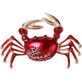 chenxiaonan Cute Red Crab Brooch Pin Fashion Classic Animal Lapel Pin Enamel Brooch Badge Jewelry Gift Cloths Hats Decorations, Metal