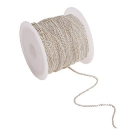 Airssory 32.8 Ft(10 Meters) 2x1mm Curb Slim Chains Twisted Chains Unfinished Linking Chain for Necklace Bracelet Earrings Jewelry Making and Crafting