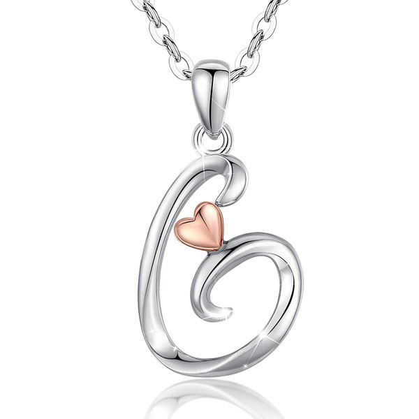 CELESTIA 20th Birthday Gift for Women Sterling Silver Initial Necklace