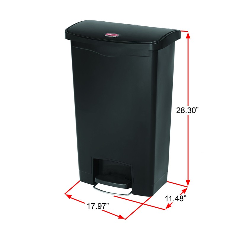Rubbermaid Commercial Products-1883575 Streamline Slim Step-On Plastic Trash Garbage Can,