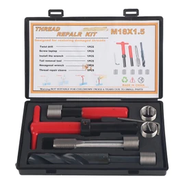 M18x1.5 Thread Repair Tool Kit, 10Pcs Thread Repair Kit Stainless Steel Twisted Drill Tap Wrench Threaded Insert Hand Tools Replacement for M18x1.5 Car Damaged Thread Repair