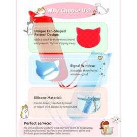 2Pack ONEBOM Cover for Roku Remote with Cat Ears Design, Silicone Skin Case Fit with Hisense/TCL Roku TV, Steaming Stick/Express, Universal Replacement Controller. Glow in The Dark(Glow Blue&Red)