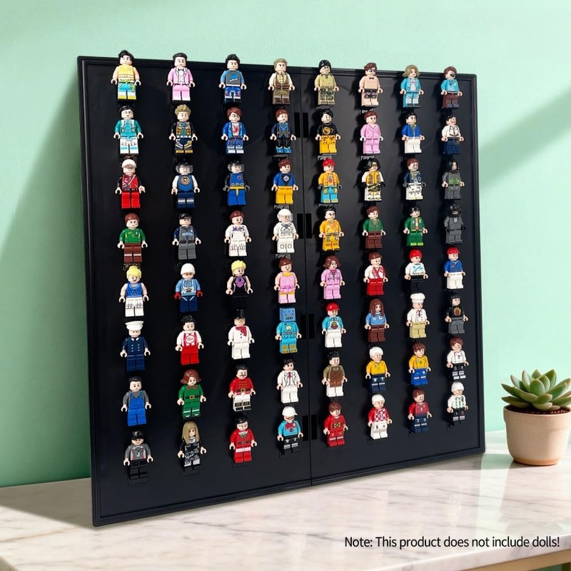 Minifigure Display Board,64 Slots Minifigure Display Shelves