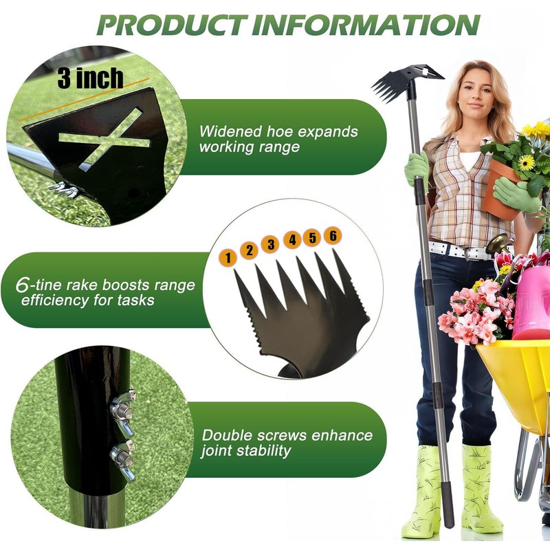 Weed Puller Tool with Long Handle, 60'' Weed Remover Weeding