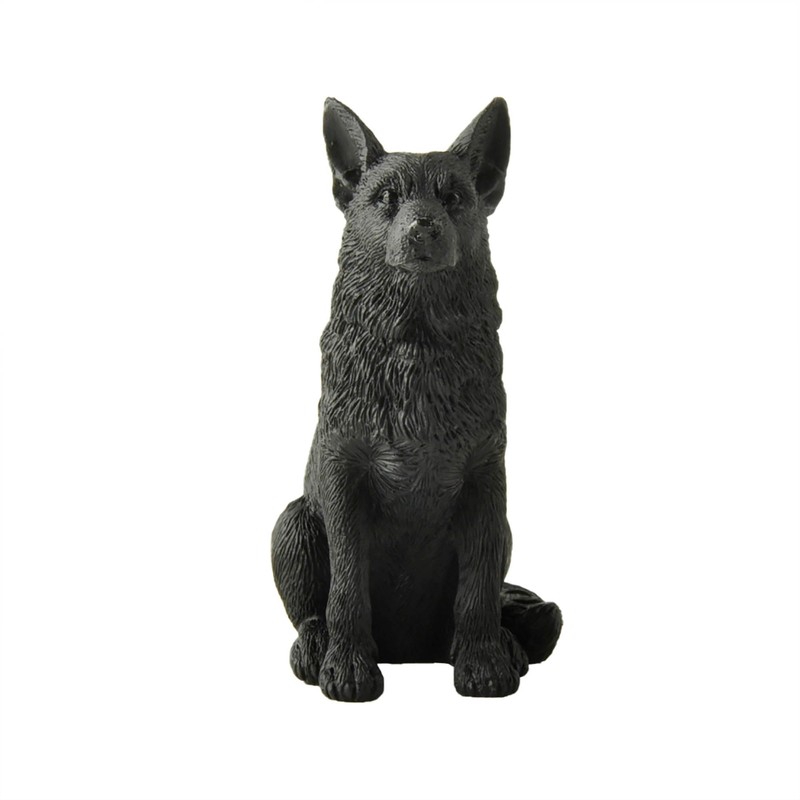JFSM INC. 3.5" Black German Shepherd Dog Sitting Up Figurine