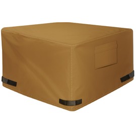 NEXCOVER Square Fire Pit Cover - Waterproof 600D Heavy Duty Fabric with PVC Coating, Fits Square Outdoor Fire Pit or Table 52"Lx 52"Wx 24"H, Premium Patio Outdoor Cover, Brown.