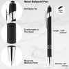 LINFANC 12 Pack Black Silver Ballpoint Pen with Stylus Tip,