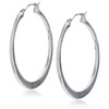 GUESS "Basic" Silver Flat Logo Hoop Earrings