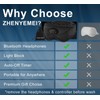 ZHENYEMEI Bluetooth Sleep Mask with Smart Timing, 100% Blackout 3D
