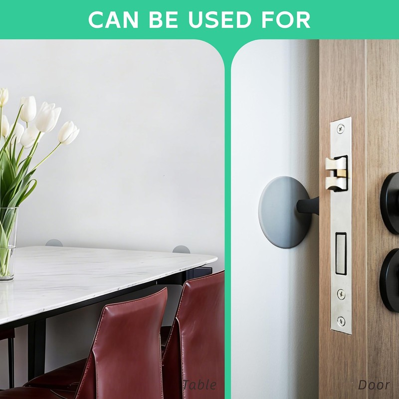 3.15" Round Door Stopper Wall Protector (5 PCS Black) Wall