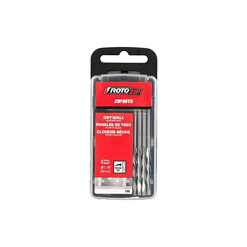 RotoZip 1/8'' Guide Point Drywall Router Bits for Cutout Tools,